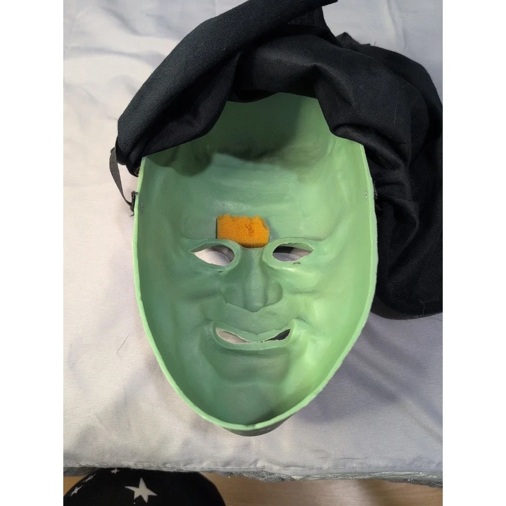 Vtg Rare Frankenstein Monster Mask Strap & Hood Halloween Horror Classic Plastic